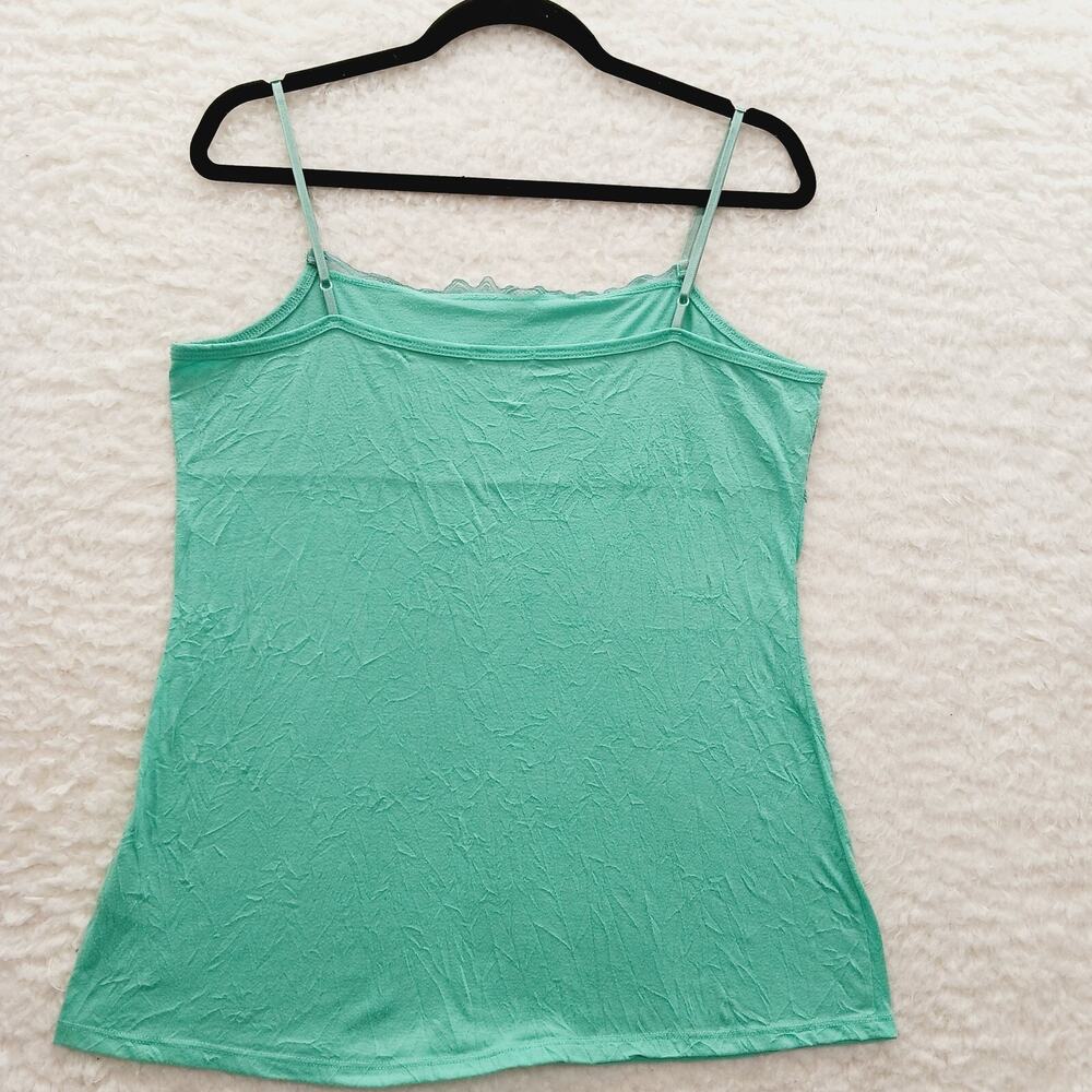 Cami Blouse Top Mint Lace Babydoll Crinkle Fairy Cottagecore Coquette Y2K Size L - Picture 3 of 11